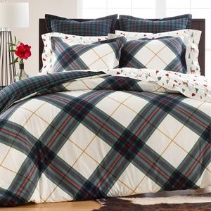 Martha Stewart Flannel King Duvet & Sham Set - Winter Plaid